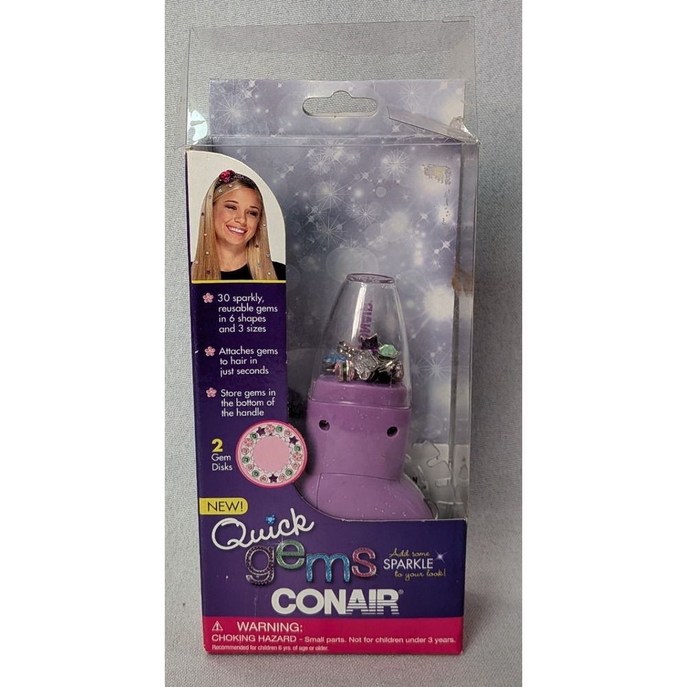 Conair Quick Gems Hair Jeweler Girls OS Purple Good Battery Operated HJ5 Sparkle